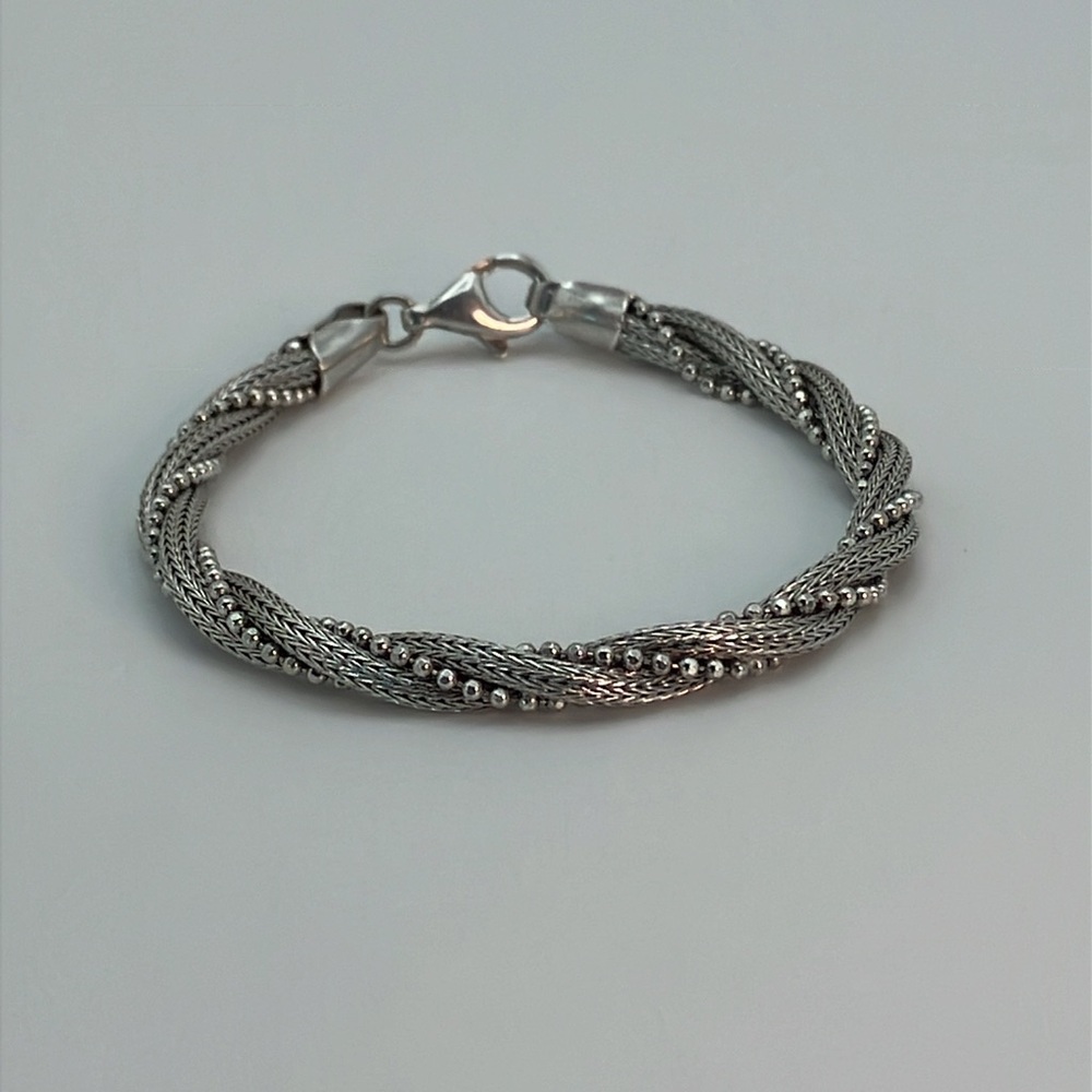 Sterling Silver Twist Link Bracelet